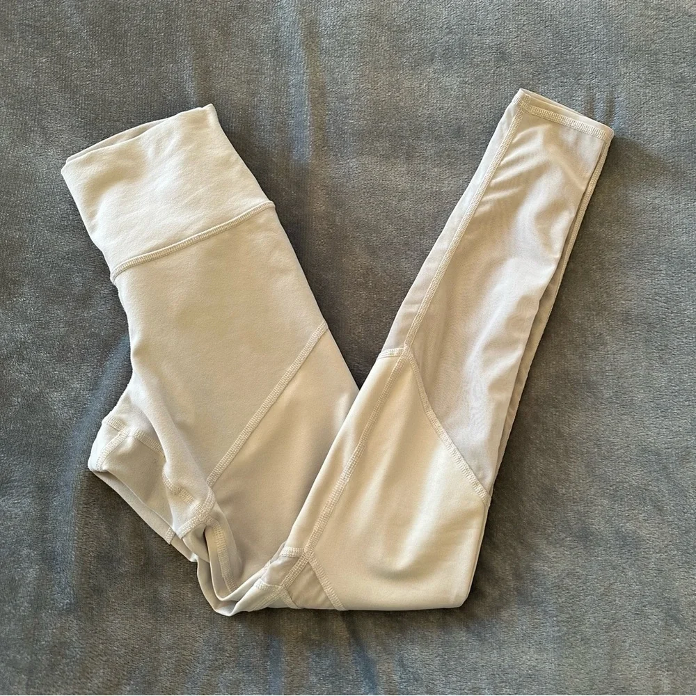 Alo Yoga Sheila Mesh Accent Grey Leggings Size XS